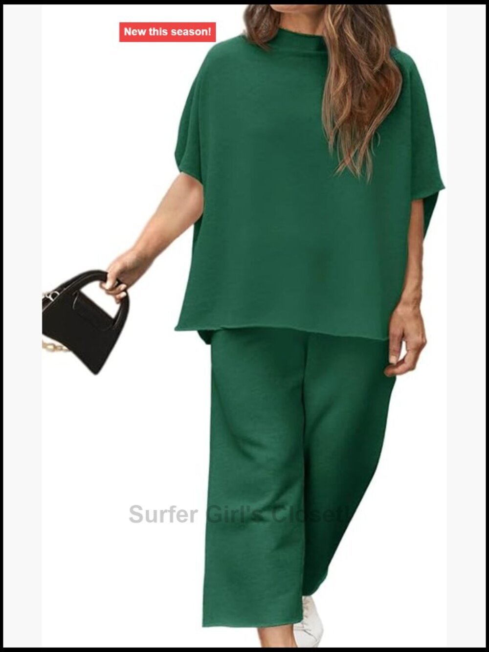 Plus Size 2 Piece Lounge Set Wide Leg Pants 3/4 Batwing Sleeve Capelet Top